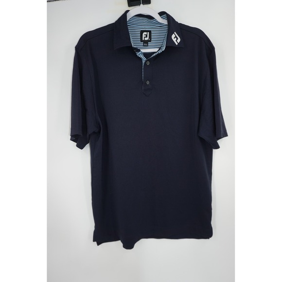 FootJoy Other - FootJoy Polo Shirt Men's Medium Navy‎ Blue Golf Performance FJ Tour Collar Logo